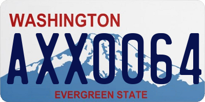WA license plate AXX0064