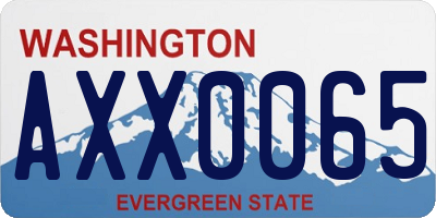 WA license plate AXX0065