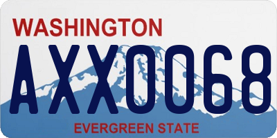 WA license plate AXX0068
