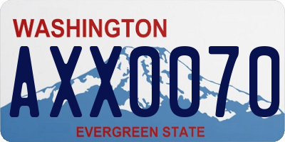 WA license plate AXX0070