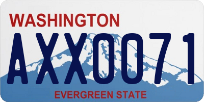 WA license plate AXX0071