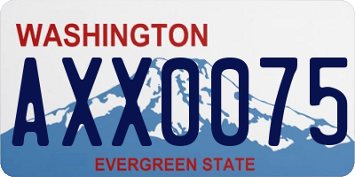 WA license plate AXX0075