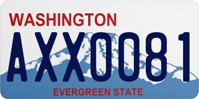 WA license plate AXX0081