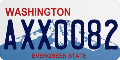 WA license plate AXX0082