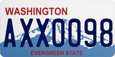 WA license plate AXX0098