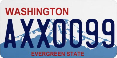 WA license plate AXX0099