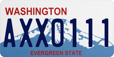 WA license plate AXX0111