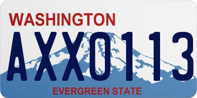 WA license plate AXX0113