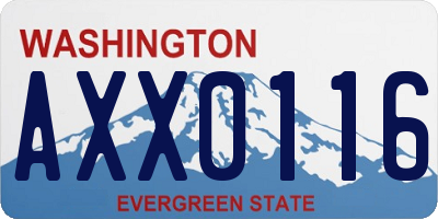 WA license plate AXX0116