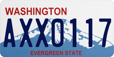 WA license plate AXX0117
