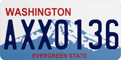 WA license plate AXX0136