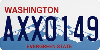 WA license plate AXX0149