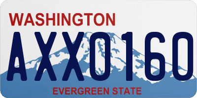 WA license plate AXX0160