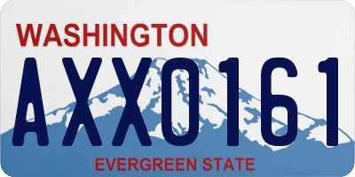 WA license plate AXX0161