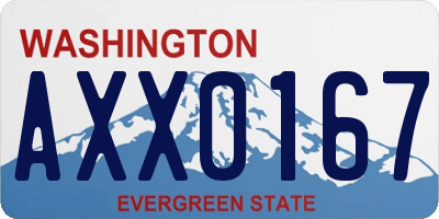 WA license plate AXX0167