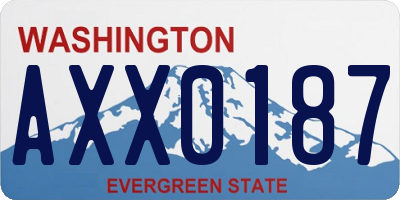 WA license plate AXX0187
