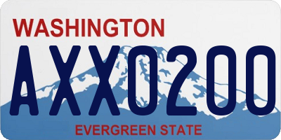 WA license plate AXX0200