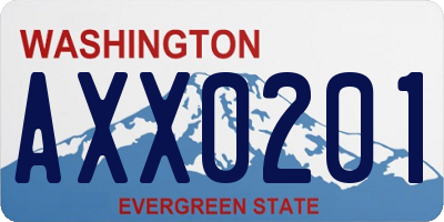 WA license plate AXX0201