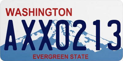 WA license plate AXX0213