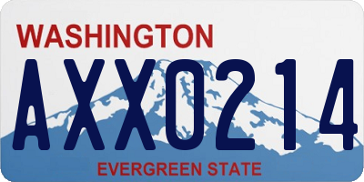 WA license plate AXX0214