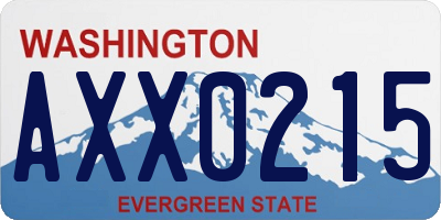 WA license plate AXX0215
