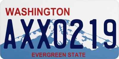 WA license plate AXX0219