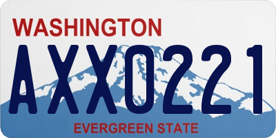 WA license plate AXX0221