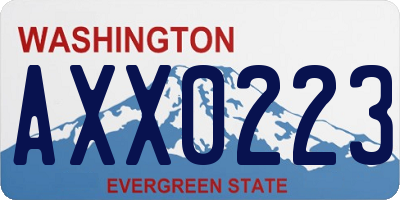 WA license plate AXX0223