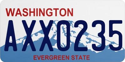 WA license plate AXX0235