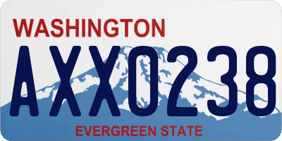 WA license plate AXX0238