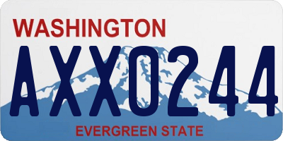 WA license plate AXX0244