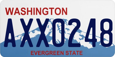WA license plate AXX0248