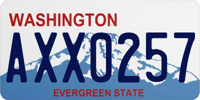 WA license plate AXX0257