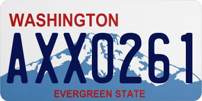 WA license plate AXX0261
