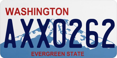 WA license plate AXX0262