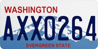 WA license plate AXX0264