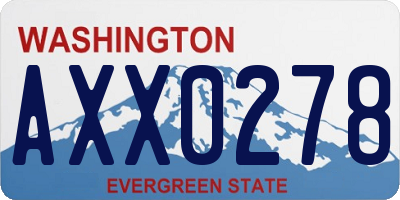 WA license plate AXX0278