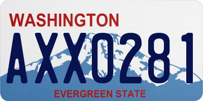 WA license plate AXX0281
