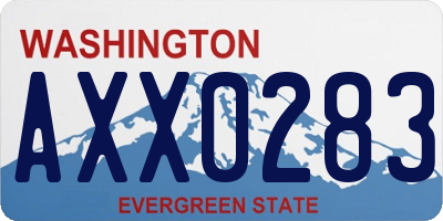 WA license plate AXX0283