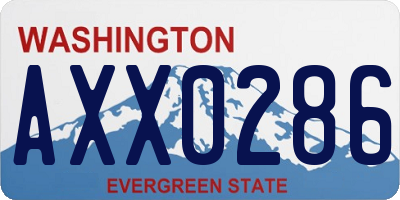WA license plate AXX0286