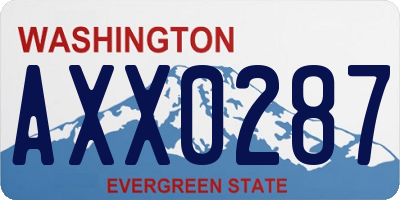 WA license plate AXX0287
