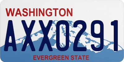 WA license plate AXX0291