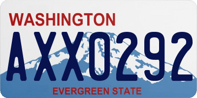 WA license plate AXX0292