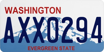 WA license plate AXX0294