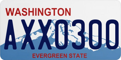 WA license plate AXX0300
