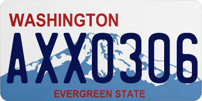 WA license plate AXX0306