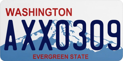 WA license plate AXX0309