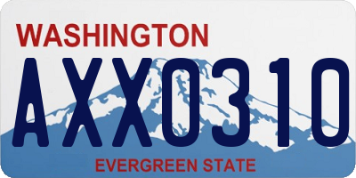 WA license plate AXX0310