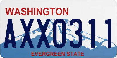 WA license plate AXX0311