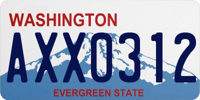 WA license plate AXX0312